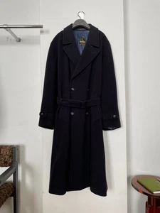 Vintage Dress Boraj Mens Cashmere Navy Classic Double Breasted Coat (Size Large) - Picture 1 of 5