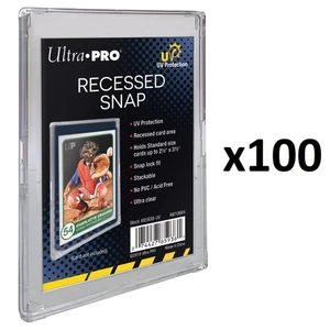 100 Ultra PRO Mini Snap Recessed Card Holder Standard Protector 2-Piece UV 85938 - Picture 1 of 6