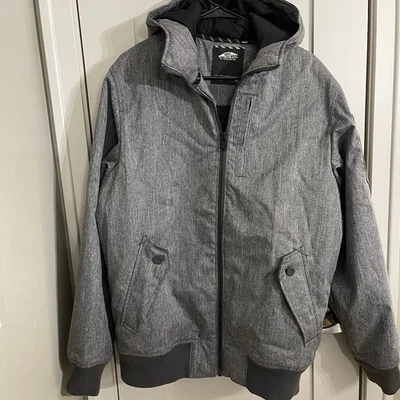 VANS Off The Wall Mens Winter Hooded Coat Ski Snowboard Gray Heavy Overcoat - Image 1 of 4