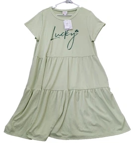 Nuevo con etiquetas Vestido Lularoe Mediano Ariel Bolsillo en Niveles - Verde - "suerte" - Imagen 1 de 5