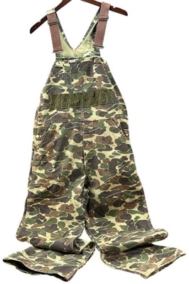 Vintage Carhartt BU103 Bib Overalls Duck Camo Hunting Made In USA Men's 34 x 32 - Image 1 of 4