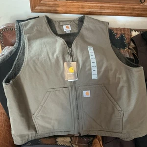Carhartt Weste Herren 2xl Olivgrün Struktur Fleece Robust Workwear OBO - Bild 1 von 3