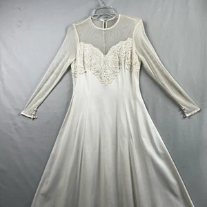 Scott McClintock Maxi Dress Womens 12 Sheath Ivory Wedding Gown Lace - Picture 1 of 21