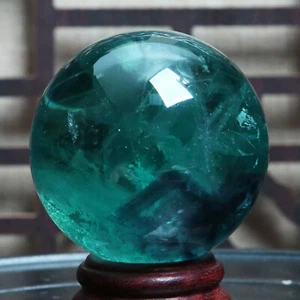 B5998 - 54mm-272g Natural Green Fluorite Quartz Crystal Sphere Ball Healing - Picture 1 of 12