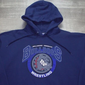 VTG Hanes Ultimate Cotton Printpro Bellmore Merrick Wrestling Hoodie Size XL - Picture 1 of 4