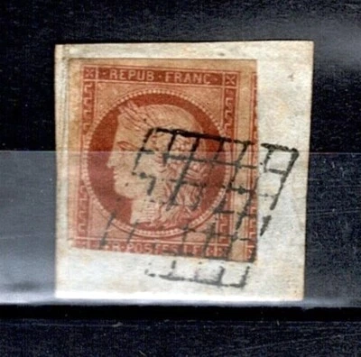 FRANCE YVERT N° 6a SCOTT # 9b " CERES 1F CLEAR CARMINE 1849 " USED F X586 - Image 1 of 2