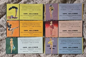 6 Vintage Earl Moran Pinup Blotters - Edw. Selander - Greeley & Denver CO - 1936 - Picture 1 of 7
