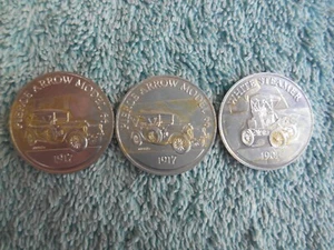 LOT OF 3 DX SUNOCO OIL & GAS STATION PREMIUM ANTIQUE CAR ILLUSTRATED COIN TOKENS - Picture 1 of 12