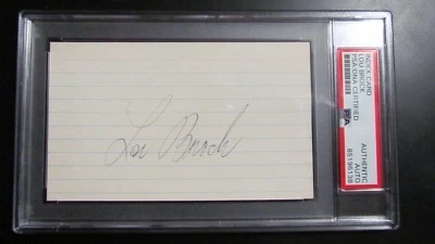 Lou Brock signed Index Card PSA Certified Encapsulated (2) - Image 1 of 4