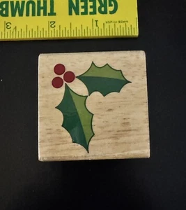 Tintenstempel "Weihnachtsstechpalme" Vintage - Bild 1 von 2
