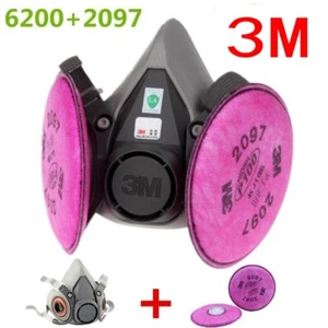 3M 6200 Sprühfarbe/Staubmaske Atemschutzmaske Half Facepiece U2097 P100 Filter - Bild 1 von 7