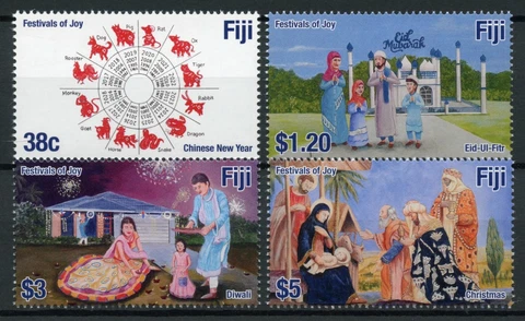 Fiji Cultures Stamps 2019 MNH Festivals of Joy Christmas Chinese New Year 4v Set Cover