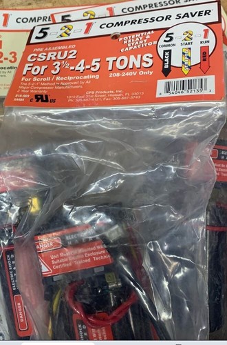 5-2-1 COMPRESSOR SAVER CSRU2 Hard Start Kit 3.5-4-5 tons AC HVAC ...