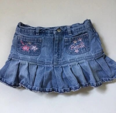 Y2K Vintage Barbie Avenue Embroidered Denim Skirt W/Shorts Girls Sz 6 - Image 1 of 4