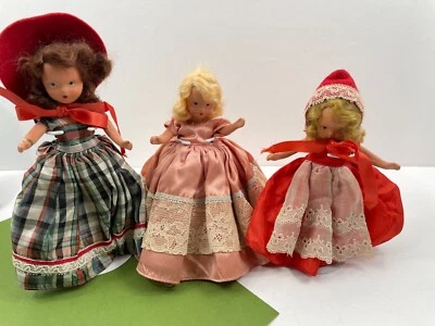 Lote de 3 muñecas vintage Nancy Ann libro de cuentos Little Miss Donnet Reina de Corazones Foto 1 de 4