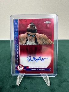 2024 Topps Chrome US Olympics #AU-JLO Jessica Long Gold Refractor AUTO #4/5 - Picture 1 of 2
