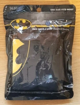BATMAN REUSABLE FACE COVER 2 PACK DC COMICS GAITER MASK  - Image 1 of 4