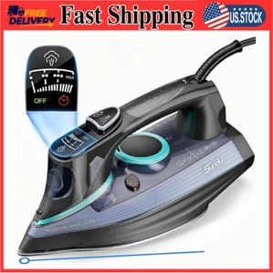 1700W Steam Iron with Non-Stick Ceramic Soleplate, LCD Display, Self-Cleaning - Picture 1 of 8