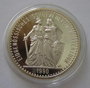 Switzerland Silver 50 Francs 1990 Shooting Festival in Winterthur - Picture 1 of 2