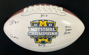 Fútbol americano de los campeones nacionales de Michigan Wolverines Junior Colson firmado - Imagen 1 de 9