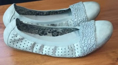 Rieker Mujer Ballet Pisos Gris Brillante Metálico Talla 8.5/EU 40 Foto 1 de 4