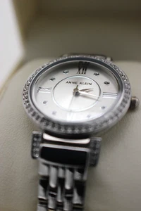 Anne Klein Women's Crystal Accent Silver Tone Dial Watch NEW IN BOX - Picture 1 of 6