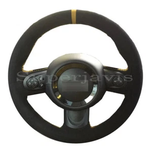 Cubierta envolvente con puntada en volante de cuero gamuza negro para Mini Coupé Cooper - Imagen 1 de 11