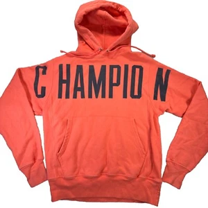 Champion Reverse Weave Oversized Letters Spell-out Arch Logo Hoodie S Salmon - Picture 1 of 7