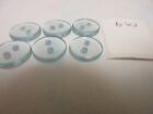 6 blue transparent buttons 10mm crafting, scrapbooking, sewing, dressmaking 6W