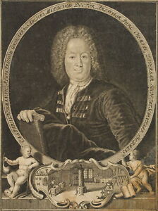 Unbekannt (18.Jhd), Porträt C. Neumann (1683-1737), Kupferstich Barock 1700-1749