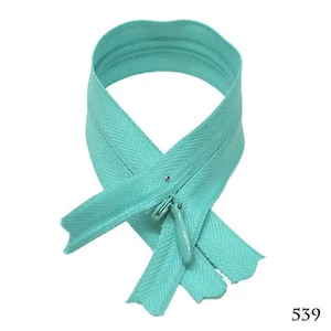 12 pcs Quality BKC Invisible Zipper Top Open Bottom Closed 9" Teal #539 - Picture 1 of 1