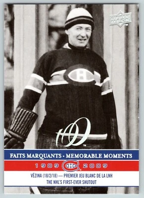 GEORGES VEZINA 2008-09 UPPER DECK MONTREAL CANADIENS CENTENNIAL NO 287     28342 - Image 1 of 2