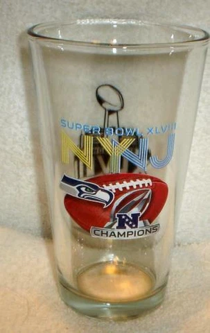 SEATTLE SEAHAWKS SUPER BOWL 48 XLVIII NFC CHAMPS PINT GLASS NY NJ Cover