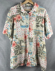 Vtg Tapestry Button Up Shirt Women's XL Hawaiian Print Made In USA Nautical 90s - Picture 1 of 5