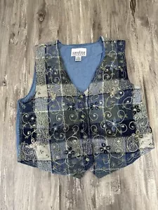 Vintage carolina colours Denim Vest XL - Picture 1 of 4