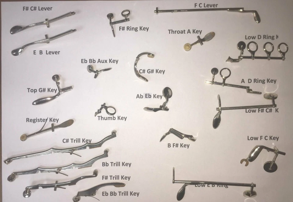 Replacement keys for Boosey & Hawkes (B&H) Regent Clarinet - Set 4 - Image 1 of 1