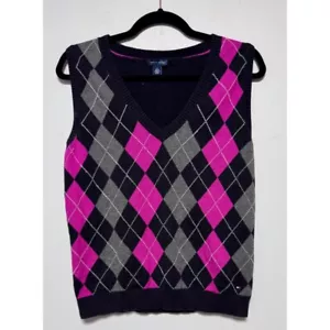 Classic Argyle Sweater Vest Size Medium Preppy Old Money Collegiate Golf Fashion - Picture 1 of 5
