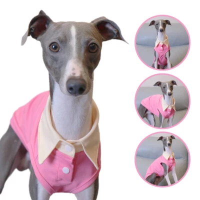 Thin Dog Lapel Shirt Vest for Italian Greyhound Whippet Pet Clothing Summer - Image 1 of 4