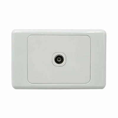 1 Port Gang Wall Plate Clipsal Style FTA PAL TV Antenna Coaxial Socket White - image 1 of 2