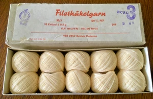 10-tlg. DDR-HFilethäkelgarn, Neu, Farbe beige - Bild 1 von 4