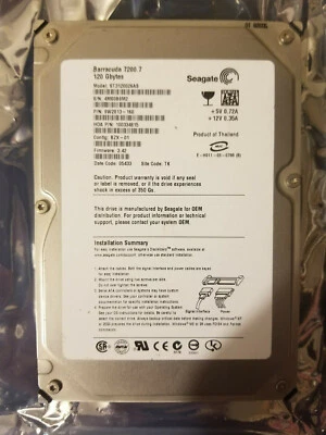 Seagate ST3120026AS PN: 9W2813-160 FW 3.42 TK SATA 3.5" 120GB HD DC 05433 - Image 1 of 3