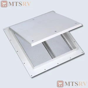 Mini ventilación de techo HENGS 9" x 9" en BLANCO POLAR con adorno y pantalla de 1" - 18511-C1G - Imagen 1 de 1