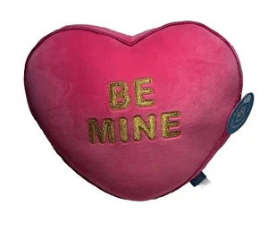 Be Mine Pink with Gold Letters Soft Plush Heart Valentine's Day Small Pillow - Picture 1 of 6