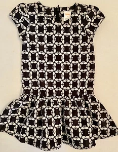 NWOT Girls 4 Gymboree BLUSHING SWAN Black/White Cotton Blend drop waist DRESS - Picture 1 of 3