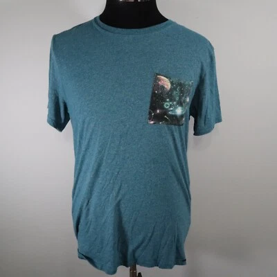 Camiseta On the Byas Para Hombre Mediana Cuello Redondo Bolsillo Camiseta Manga Corta Espacio Exterior Foto 1 de 4