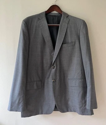 Current Oxxford Clothes Mens Gray Plaid Wool Sport Coat Jacket 44R Working Cuffs - Image 1 of 4