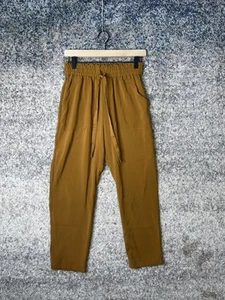 Zara Pants Womens Brown Small High Rise Drawstring Tie Waist Tapered - Picture 1 of 7