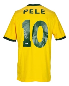 Pele Signed Yellow Brazil Soccer Jersey PSA/DNA - Picture 1 of 5