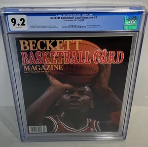 MICHAEL JORDAN Issue #1 Beckett Basketball Card Magazine 3-4/1990 CGC 9.2 🏀 - Picture 1 of 2
