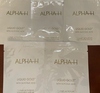 Alpha-H Liquid Gold with Glycolic Acid - 5 Single Use Facial Pads - Skin Firming - Image 1 of 4